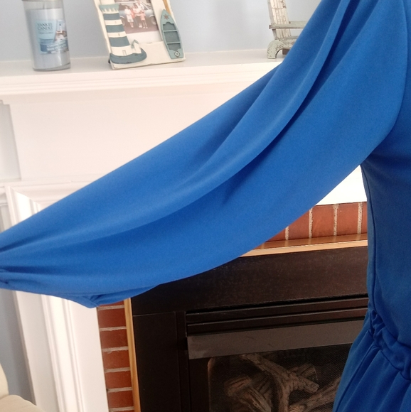 Max & Cleo Knit Tie Waist Midi Dress in Regatta Blue, Size Large - Picture 8 of 15